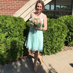 david's bridal mint bridesmaid dress